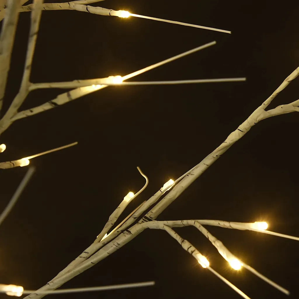 Albero Natale 128 LED 1,2 m Salice Bianco Caldo Interno Esterno