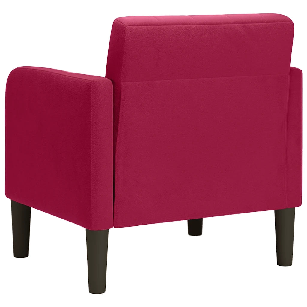 Divano Sedia con Braccioli Rosso Vino 54 cm in Velluto 4100582