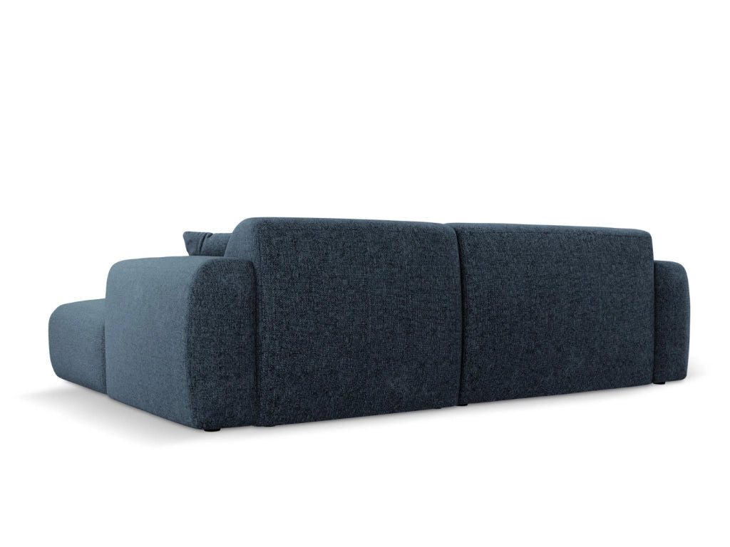 Cosmopolitan Design - Divano angolare sinistro "Nolio" 4 posti in ciniglia blu reale 