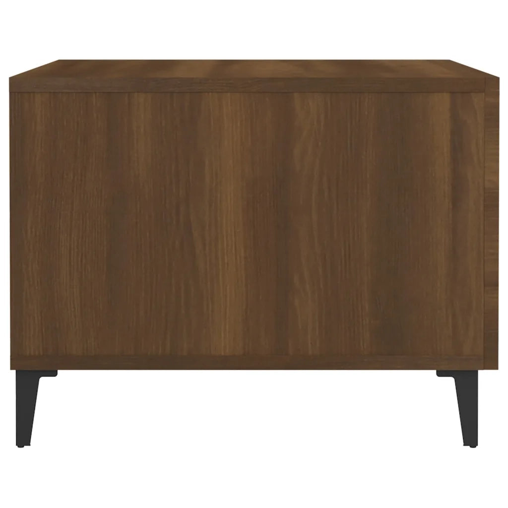 2 pz Tavolini salotto | Tavolino da caff¨¨ | Tavolino da Soggiorno Gambe in Metallo Rovere Marrone 50x50x40cm
