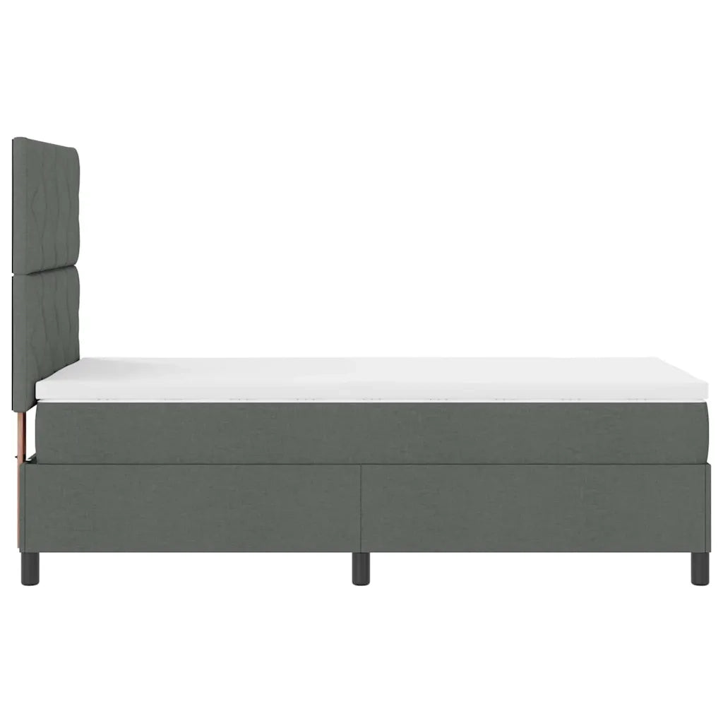 Letto a molle con testiera Grigio scuro 90 x 190 cm Tessuto 3339428