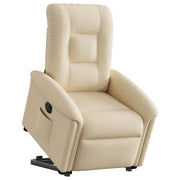 Poltrona Alzapersona Reclinabile Elettrica Crema in Tessuto 3303282