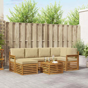 Set divano sezionale con cuscino 7 pcs Naturale e Beige