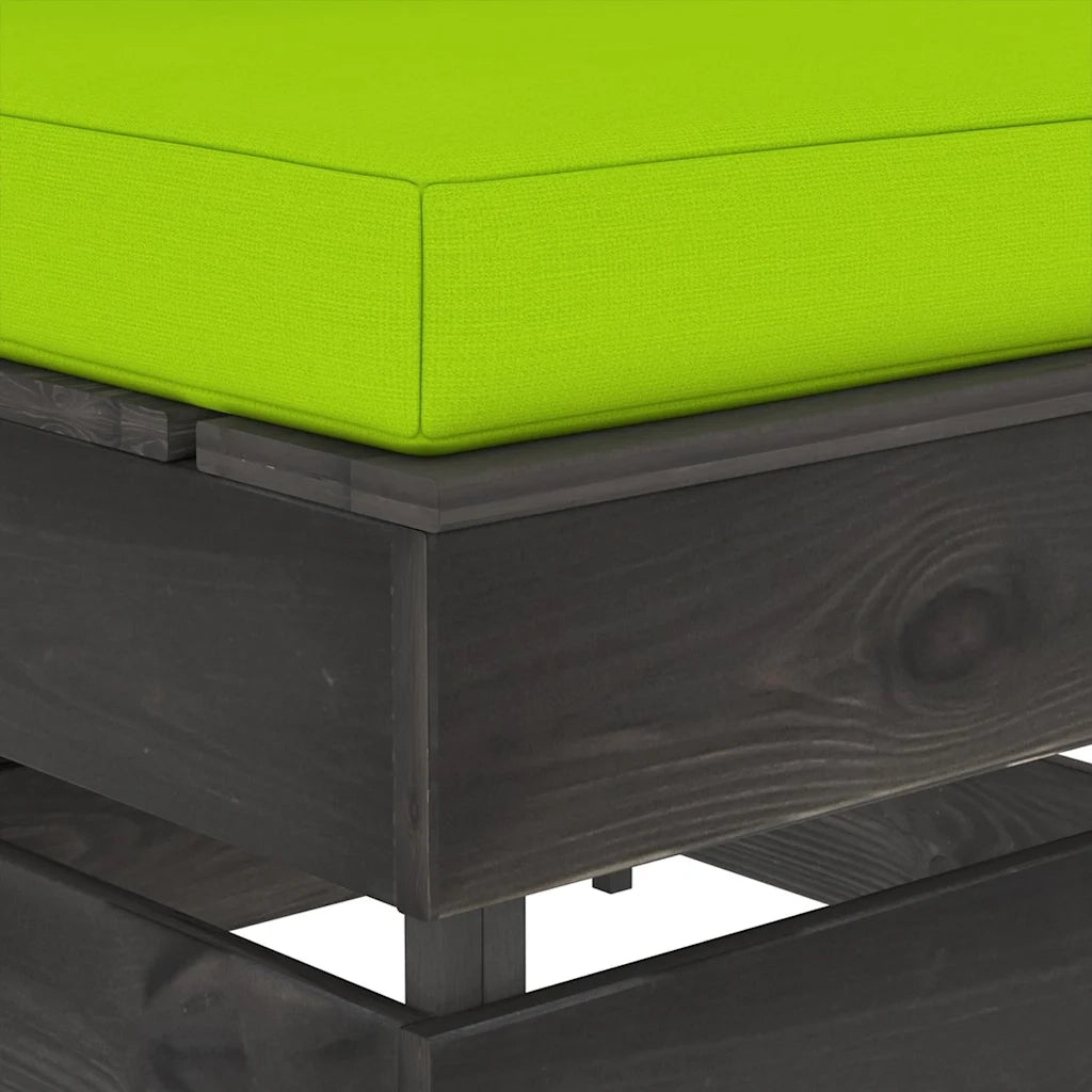 Divano componibile-Divano Centrale Modulare con Cuscini in Legno Impregnato Grigio 521453