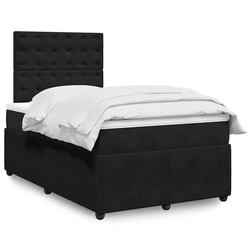 Giroletto a Molle con Materasso Nero 120x200 cm in Velluto 3292324