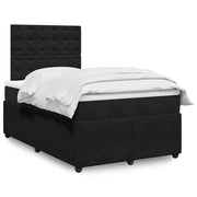 Giroletto a Molle con Materasso Nero 120x200 cm in Velluto 3292324