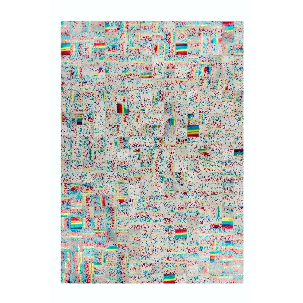 Tappeto Rocket 310 in pelle patchwork multicolore