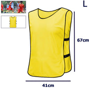 Trade Shop - Pettorina Da Allenamento Gilet Casacca Sportiva Scuola Calcio Sport Basket Color - Giallo   L