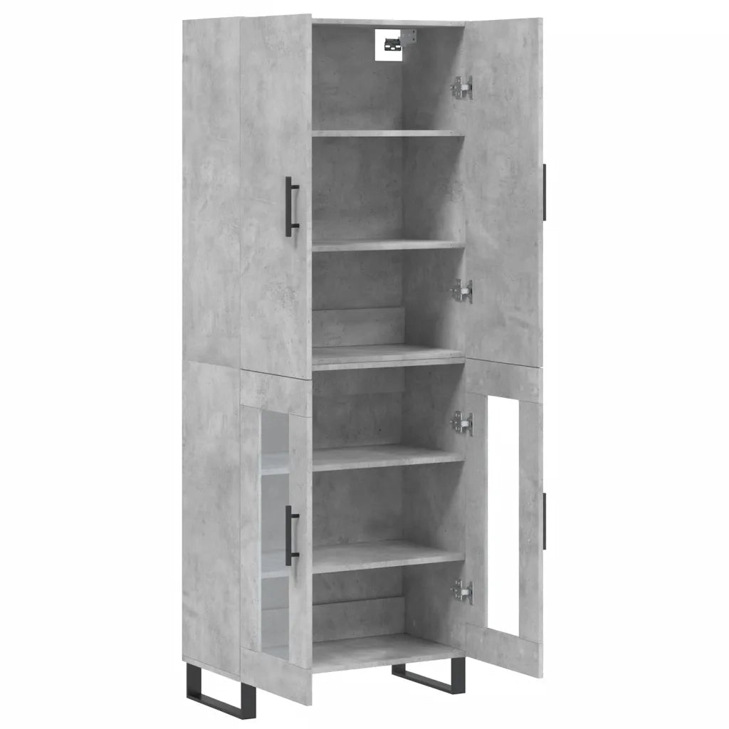 Credenza Grigio Cemento 69,5x34x180 cm in Legno Multistrato 3195759