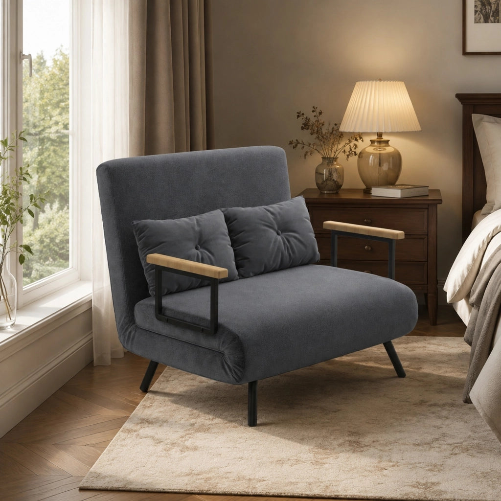Poltrona letto reclinabile grigio scuro 102x73x81 cm