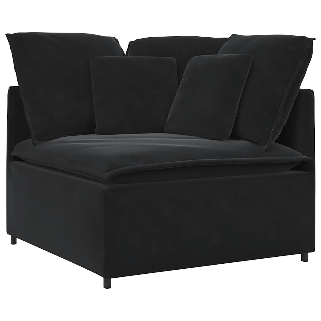 Modulo Angolare Divano Modulare con Cuscini Nero 100 cm CFW2942426