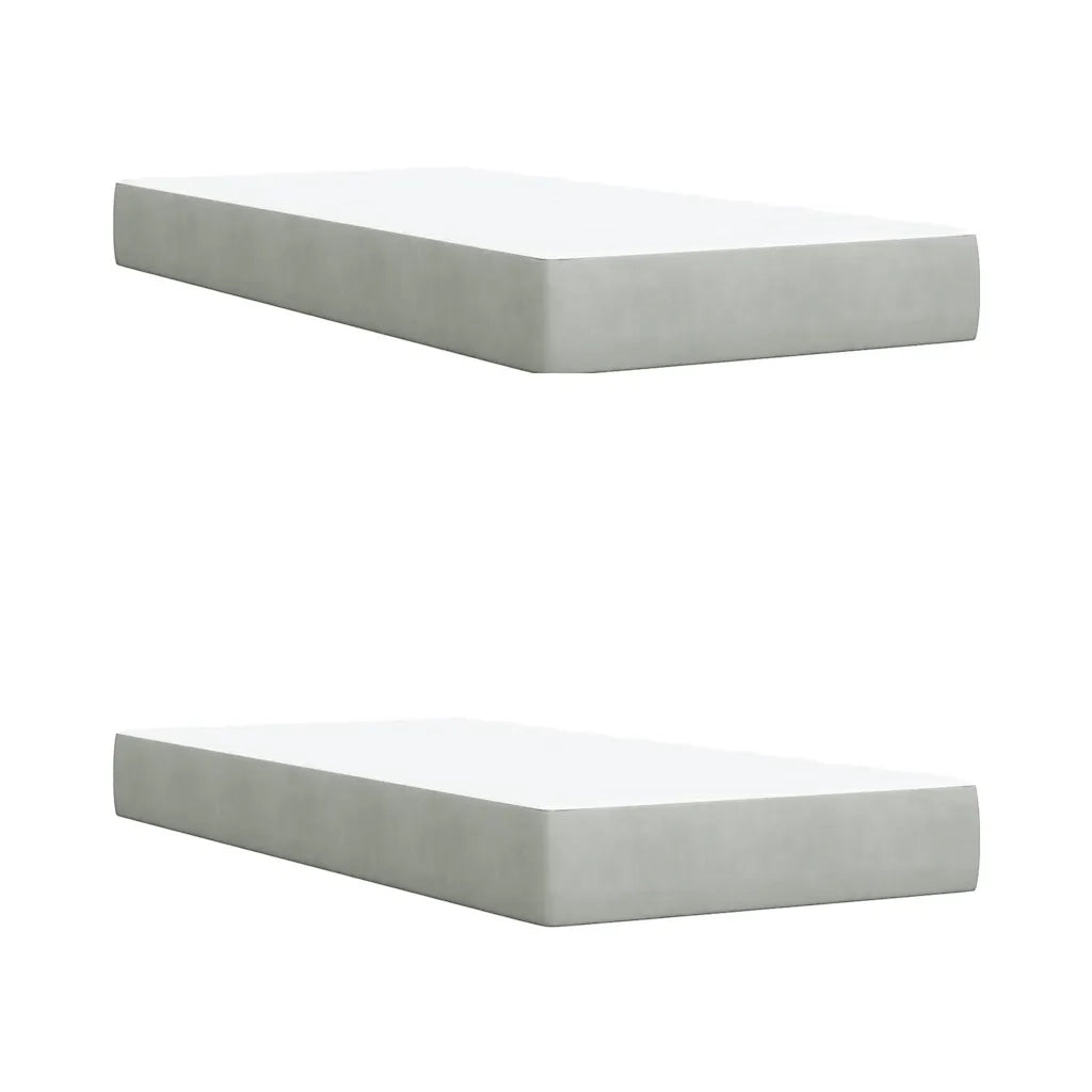 Giroletto a Molle con Materasso Grigio Chiaro 200x200cm Velluto