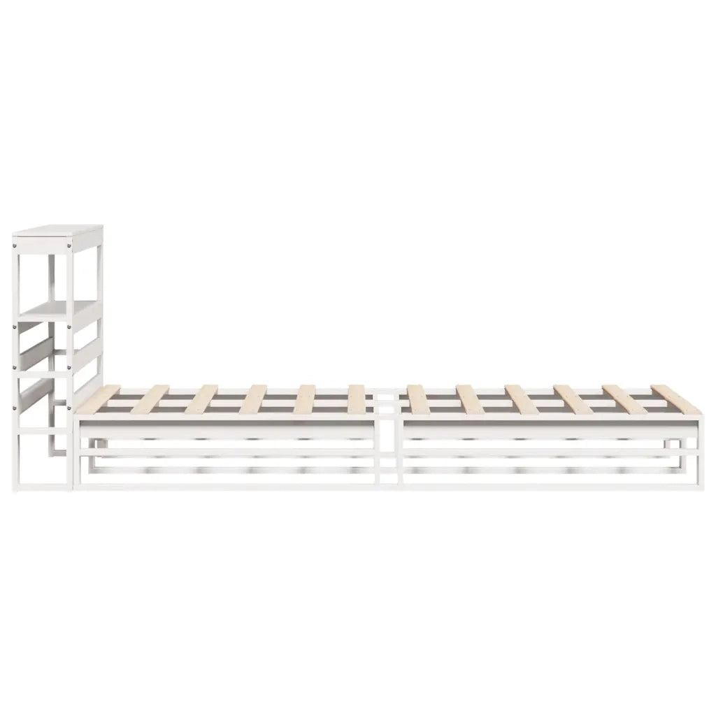 Letto senza Materasso Bianco 90x190 cm in Legno Massello Pino 3306514