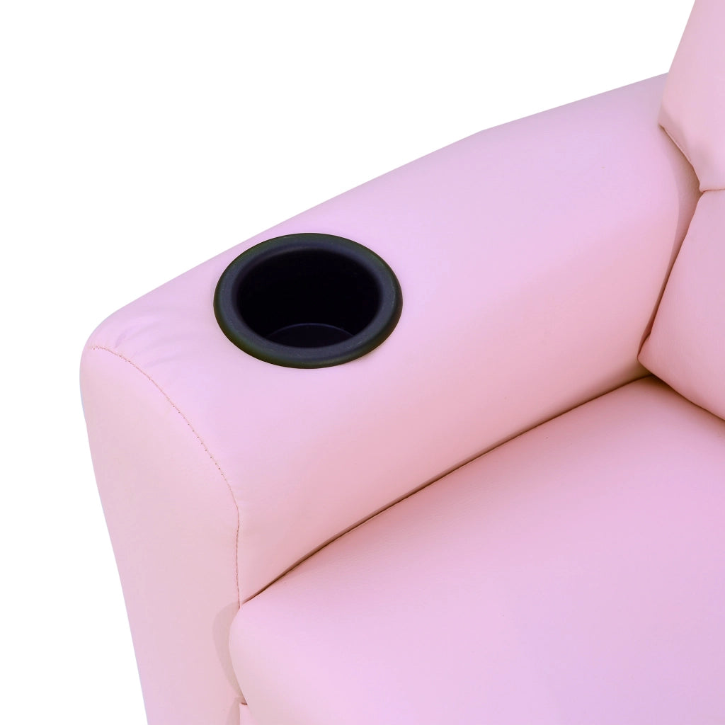 Divanetto per bambini ¨C zephmum ¨C rosa con braccioli e porta bevande