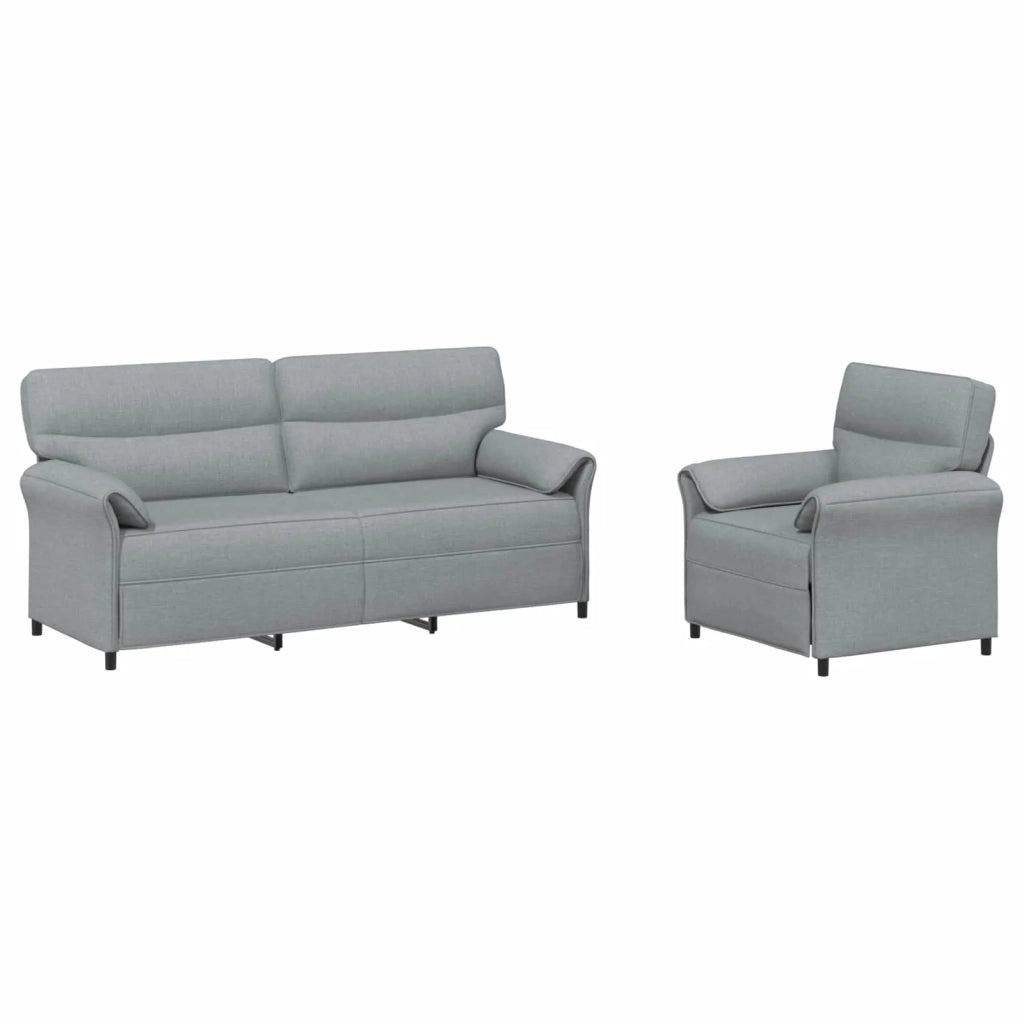 Set di divani 2 pz Grigio Chiaro Tessuto 3424871