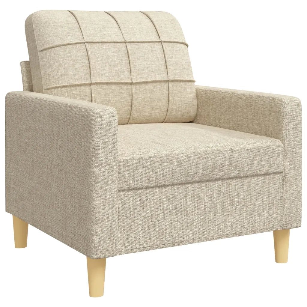 Set di Divani 4 pz con Poggiapiedi Crema in Tessuto 3278297