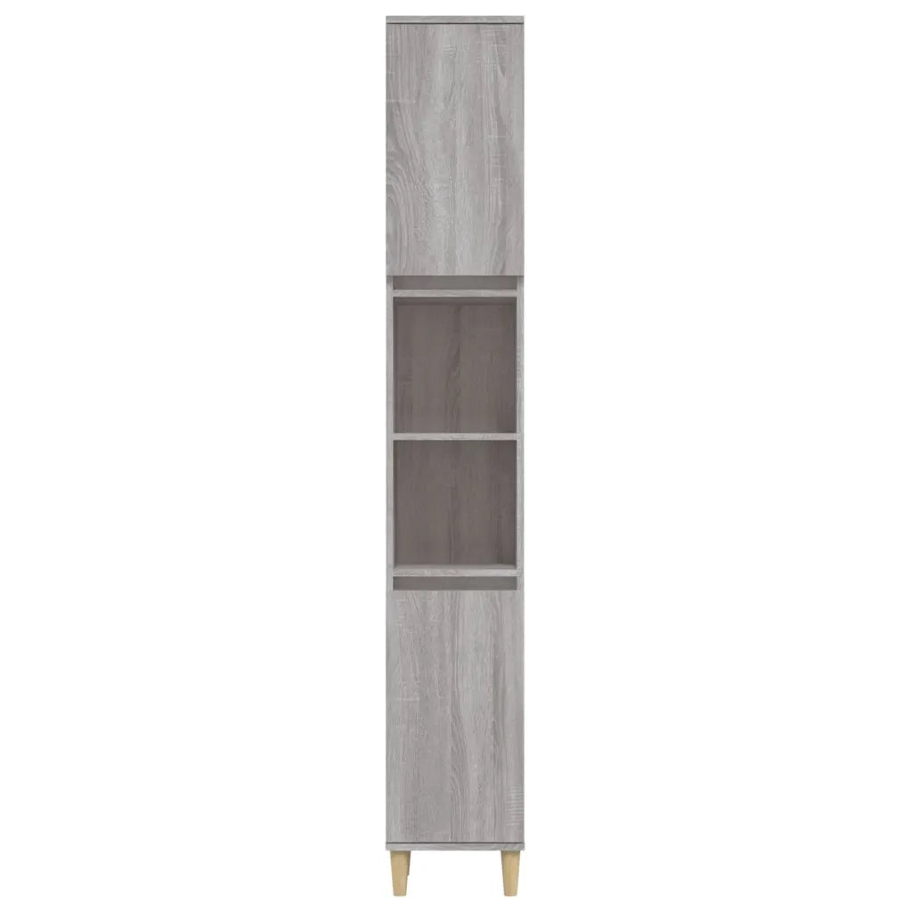 Armadietto Bagno | Armadio da bagno Grigio Sonoma 30x30x190cm in Legno Multistrato