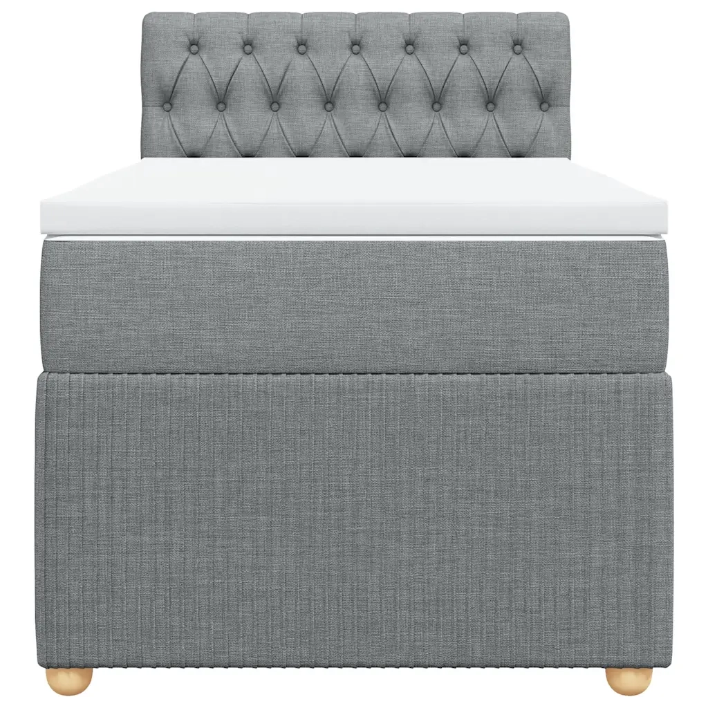Giroletto a Molle con Materasso Grigio Chiaro 80x200 cm Tessuto