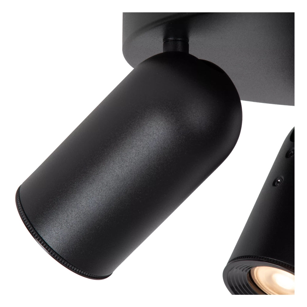 Faretto soffitto rotondo nero 3xGU10 35W Punch Lucide