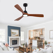 Nuovo ventilatore da soffitto 52 pollici con luce, 3 pale legno massello, 6 velocit¨¤, 3CCT dimmerabile, telecomando, design moderno