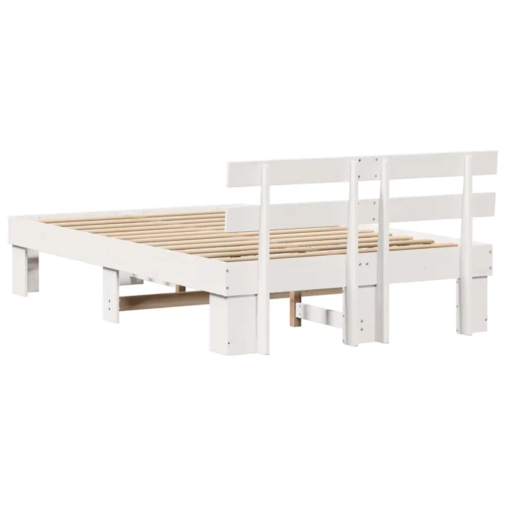 Struttura del letto Bianco 135 x 190 cm Pino massello 872450