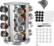 Ottimizzatore rotativo per spezie in acciaio inossidabile con 16 bicchieri - Accessori da cucina per campeggio griglia - Organizzatore rotativo spazievenditore facile da pulire - Accessori da cucina da cucina