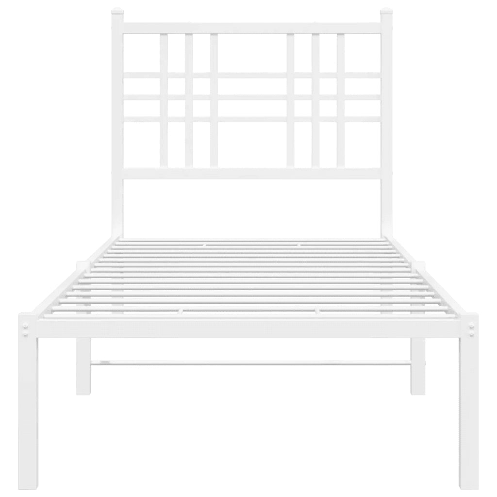 Giroletto senza Materaso con Testiera Metallo Bianco 75x190 cm