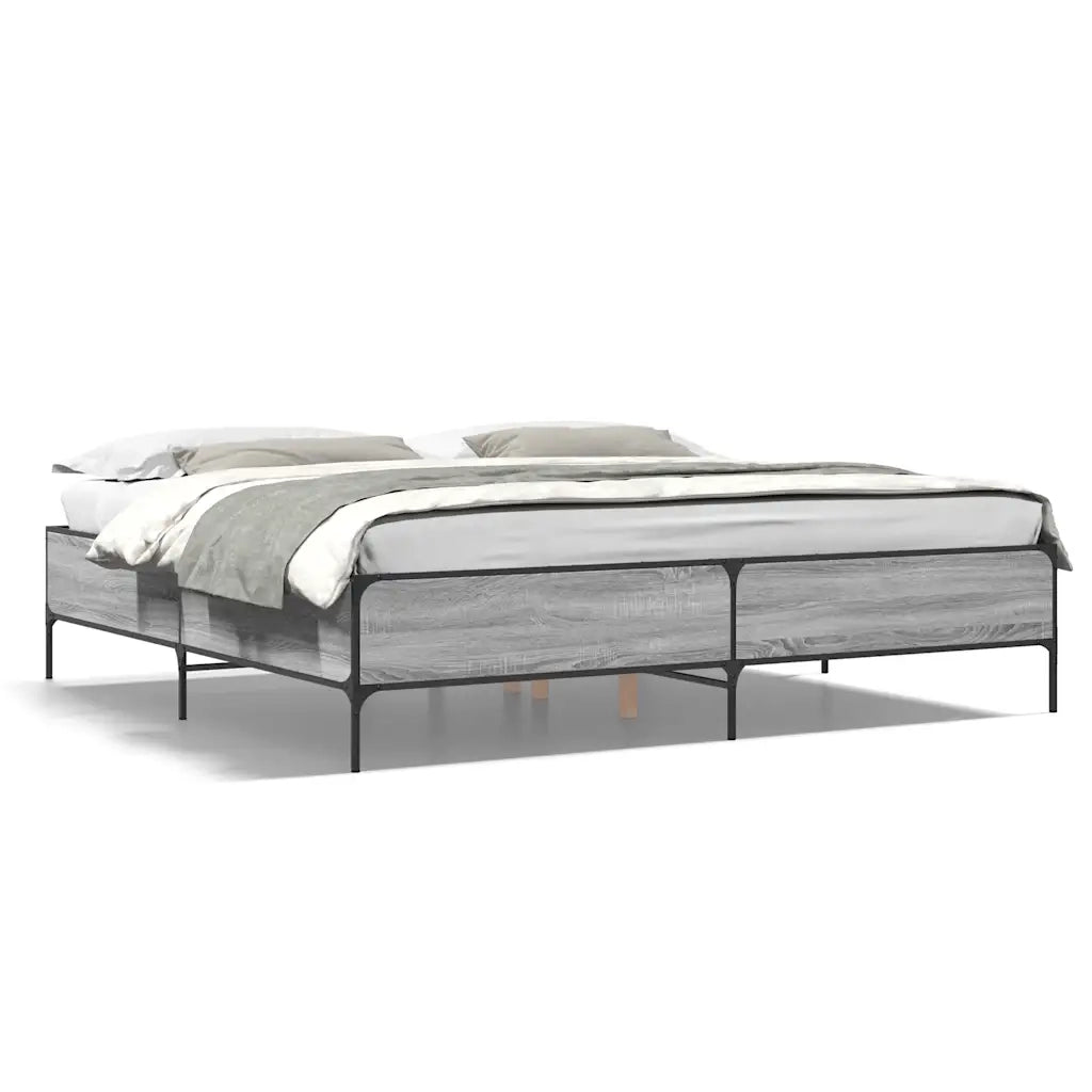Giroletto Grigio Sonoma 180x200 cm in Legno Multistrato Metallo 3279785
