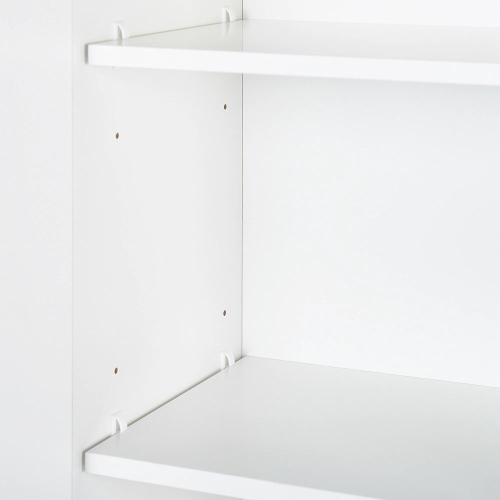 Pensile da bagno in MDF grigio 132 x 40 cm con 4 ripiani a parete