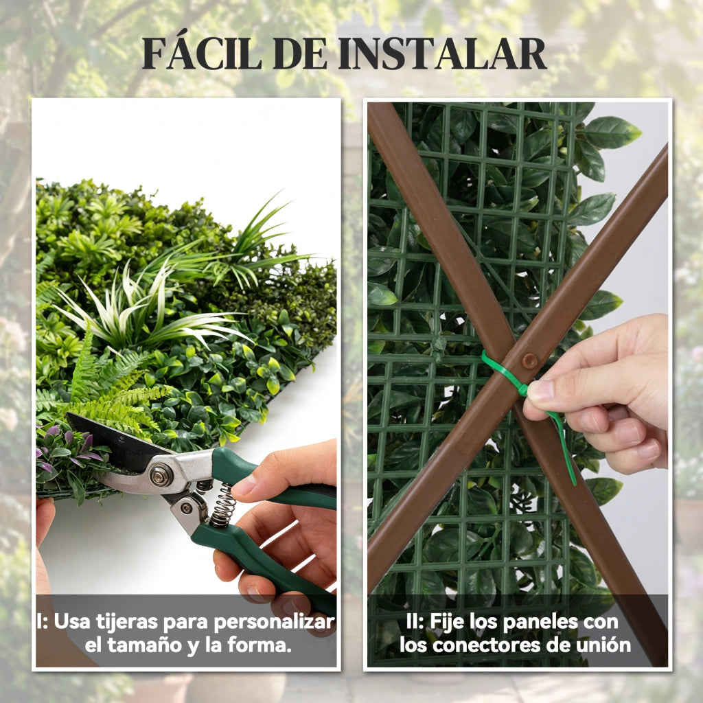 Seto Artificiale Hiedra 1x1 m ¨C Zephmum ¨C Verde per Balcone e Giardino