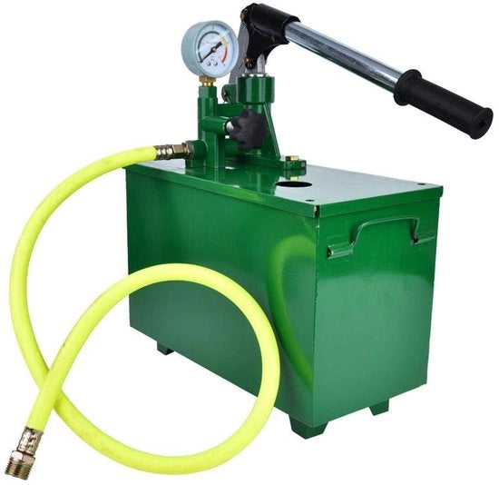Pompa di prova a mano 40KG - Digeridoro a mano - Pompa di prova idraulica - Adatta per serbatoi di pressione/tubi - Materiale in acciaio durato - Capacità 18L - Digeridore di prova