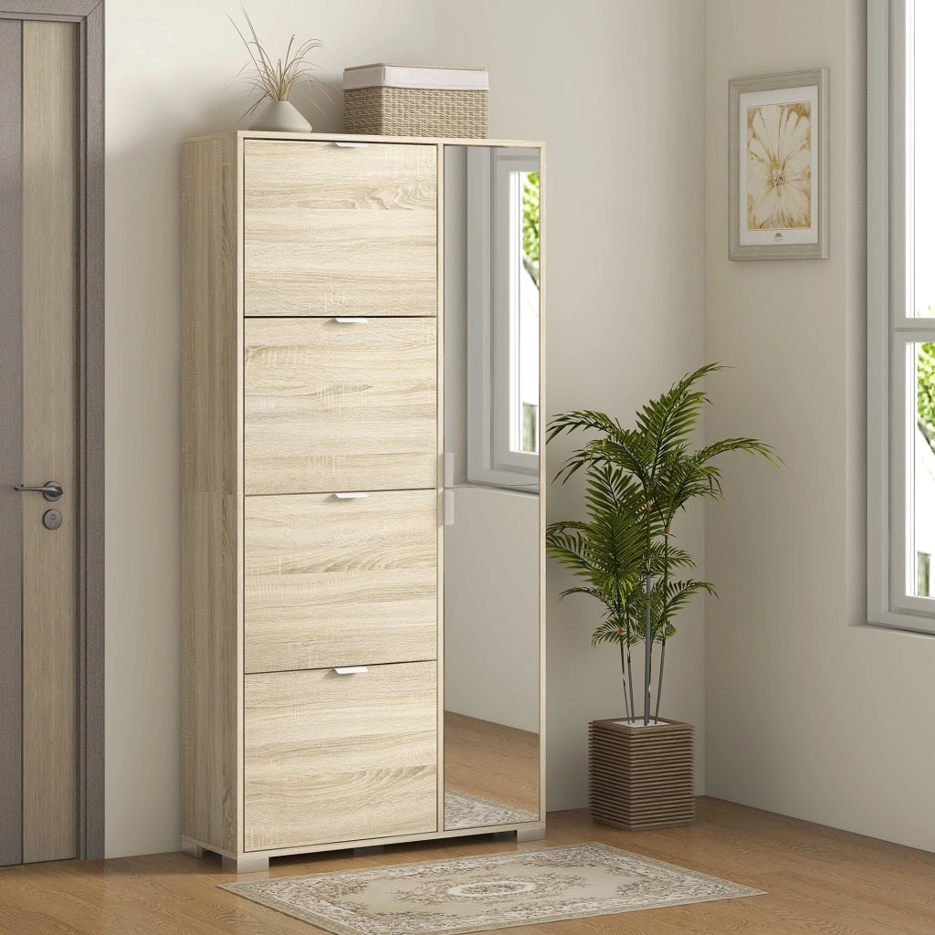Armadio Scarpiera con Specchio ¨C Zephmum ¨C Rovere 82x30x168cm