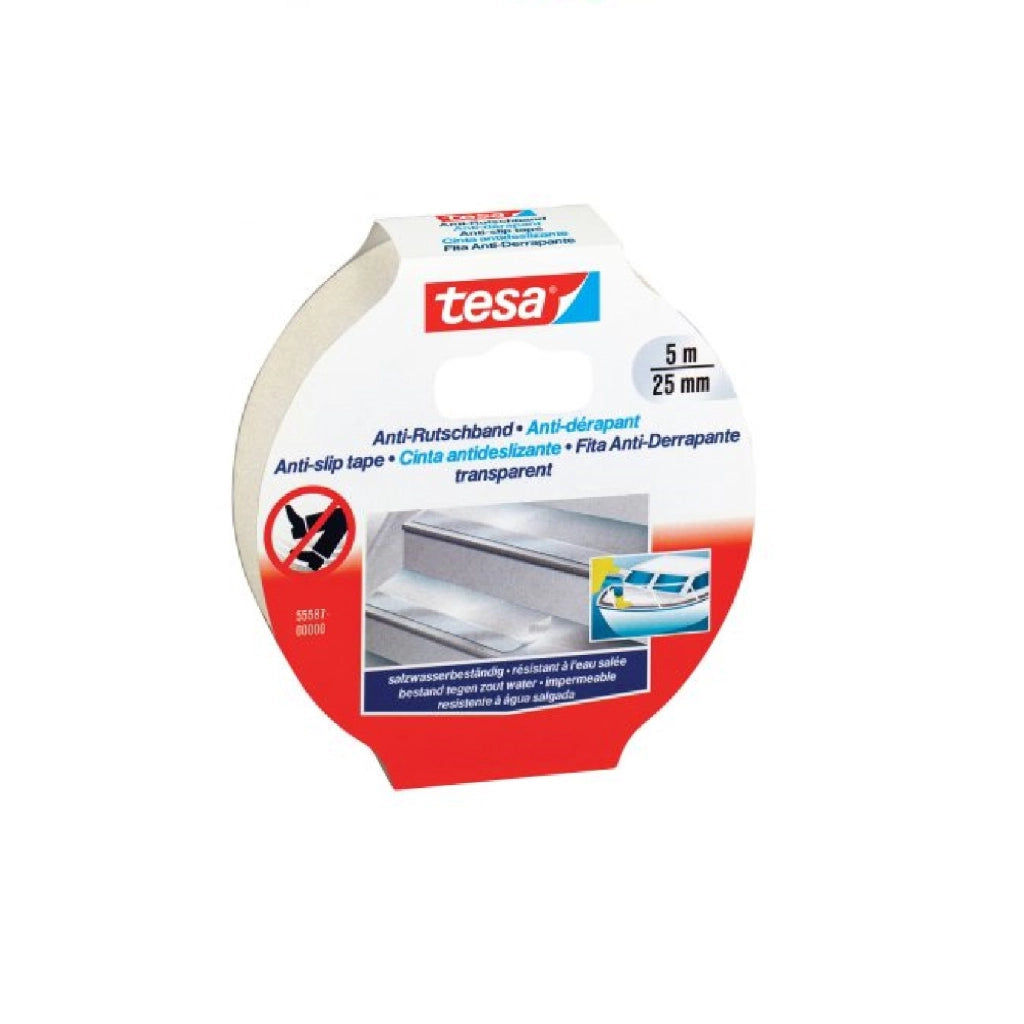 Nastro antiscivolo trasparente Tesa antisdrucciolo adesivo 25mm5m scale pavimenti