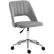 Sedia da Ufficio Ergonomica e Girevole, Sedia Imbottita per Scrivania con Altezza Regolabile, Grigio 49x60x79-91cm
