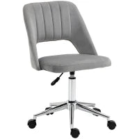Sedia da Ufficio Ergonomica e Girevole, Sedia Imbottita per Scrivania con Altezza Regolabile, Grigio 49x60x79-91cm