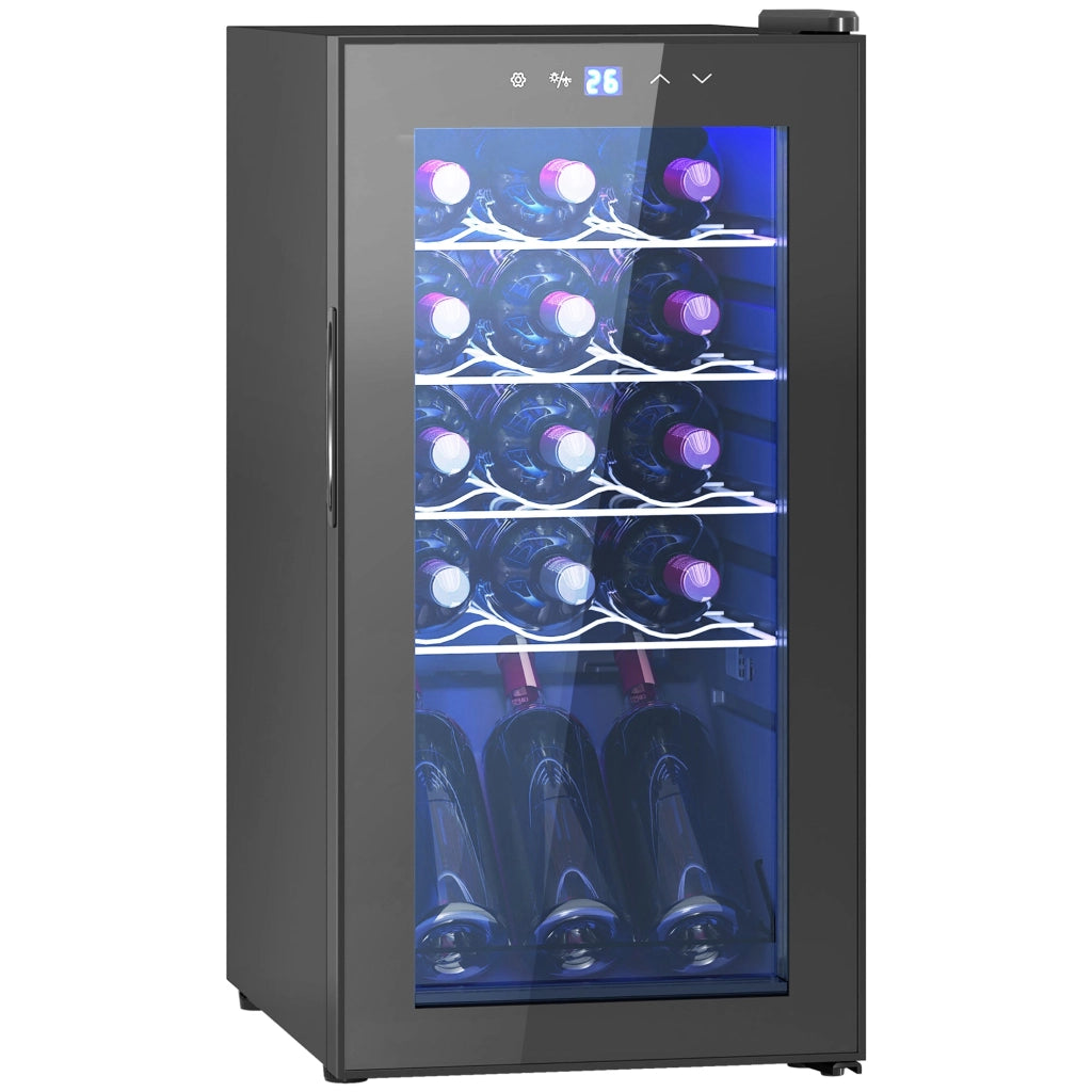 Cantinetta Vino Refrigerata per 15 Bottiglie Capacità 44L con Controllo Temperatura Nero