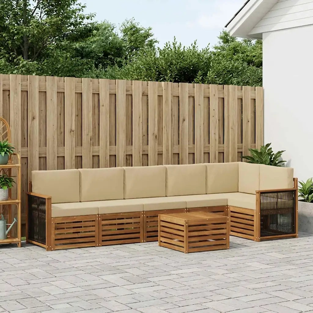Set divano sezionale con cuscino 6 pcs Naturale 3384444