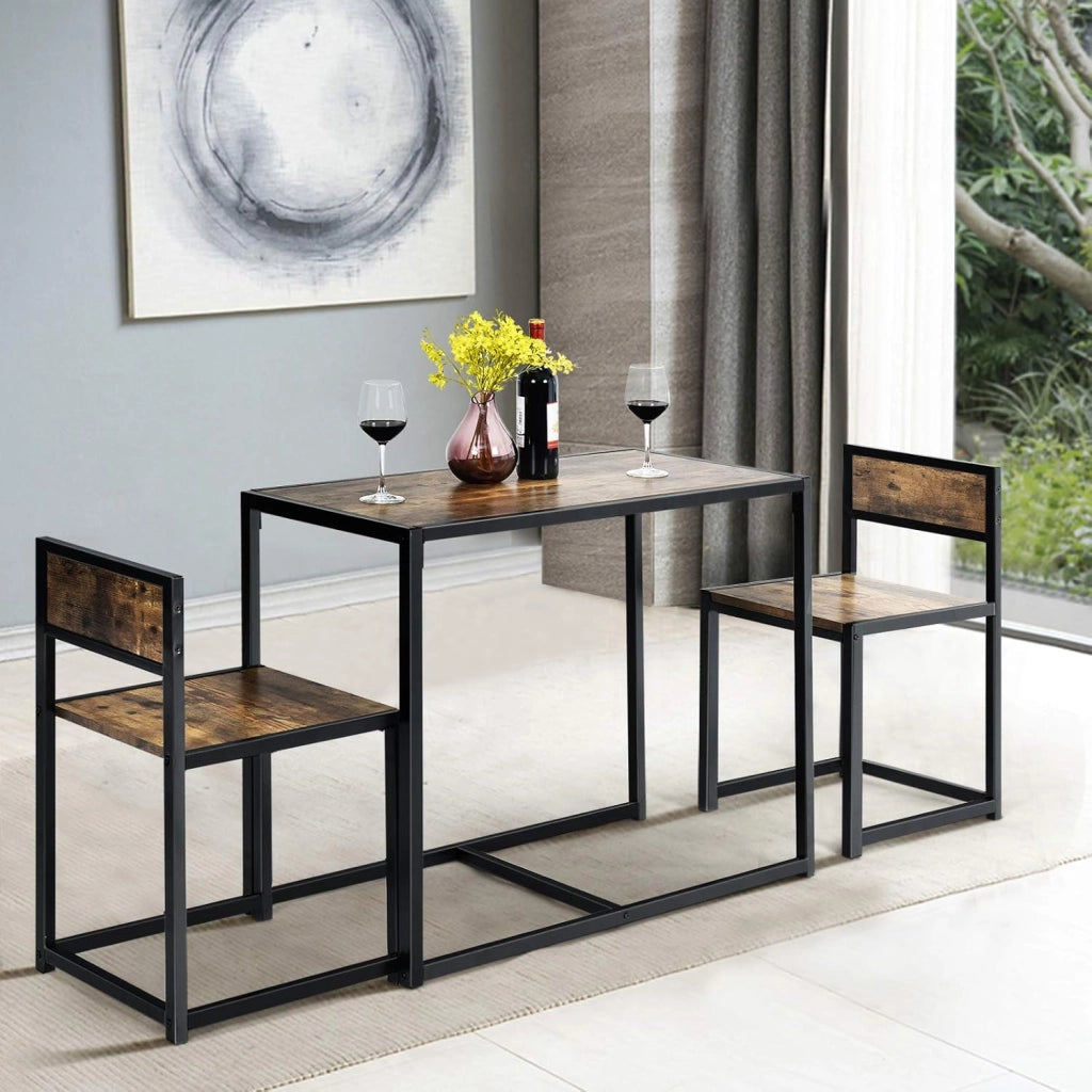 Set di Tavolo da Bar da 3 Pezzi, Set 3 Pezzi con 2 Sedie e Tavolo, Piccolo Tavolo da Cucina per 2 Persone, Tavolo da Bistrò, 3 Colori