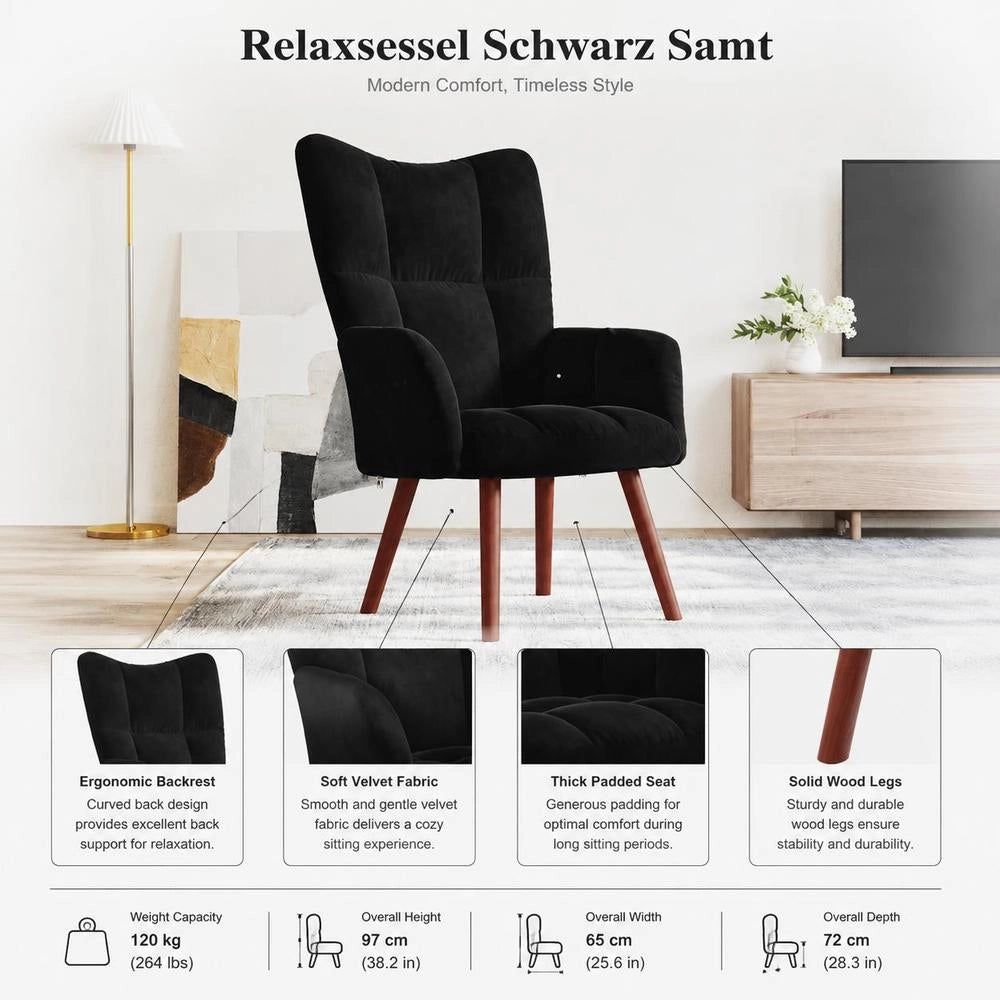 Black Velvet Recliner