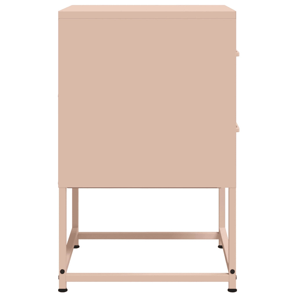 Comodino | Armadio da Notte | Mobiletto da notte Rosa 36x39x60,5 cm in Acciaio