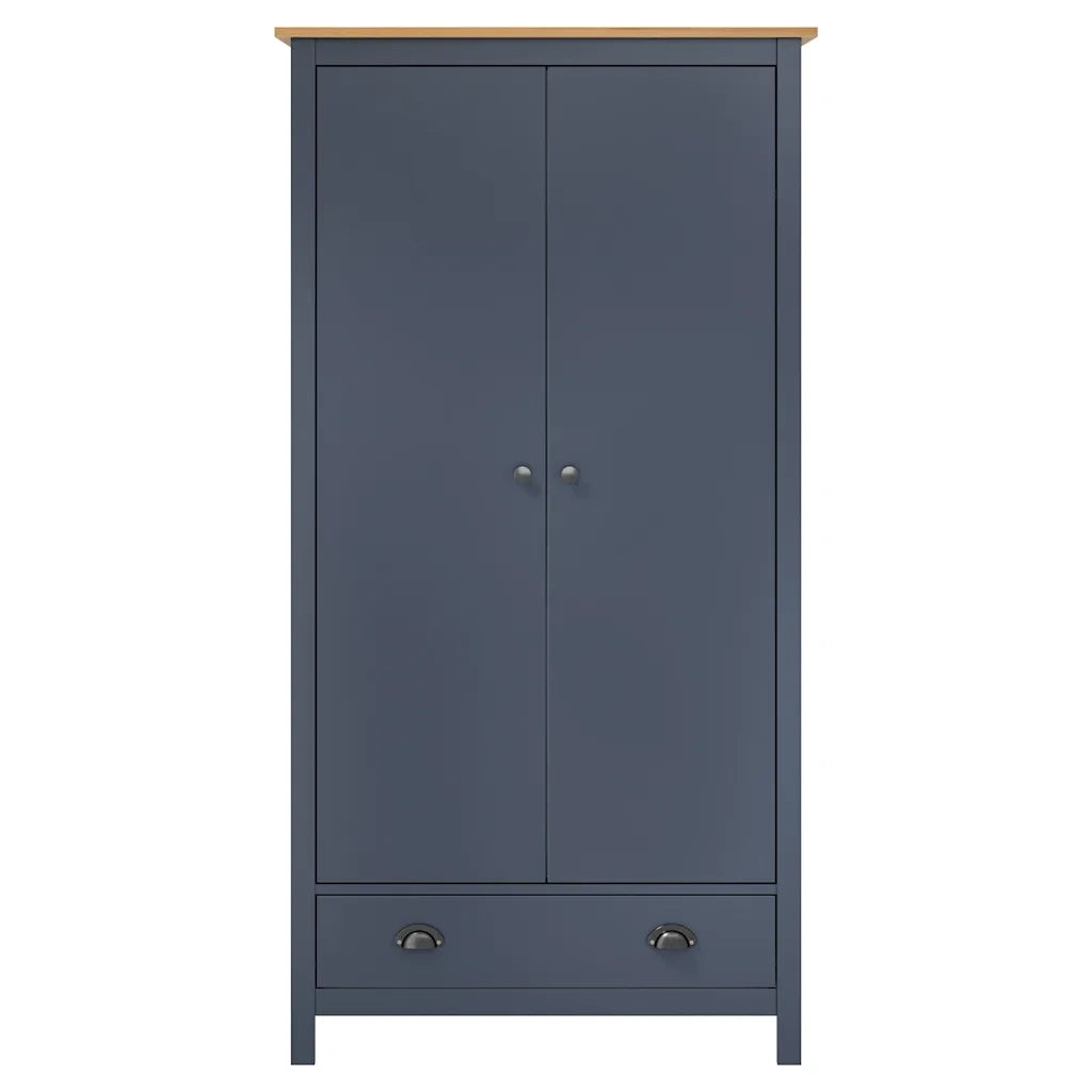 Armadio a 2 Ante Hill Grigio 89x50x170 cm in Legno di Pino 288949