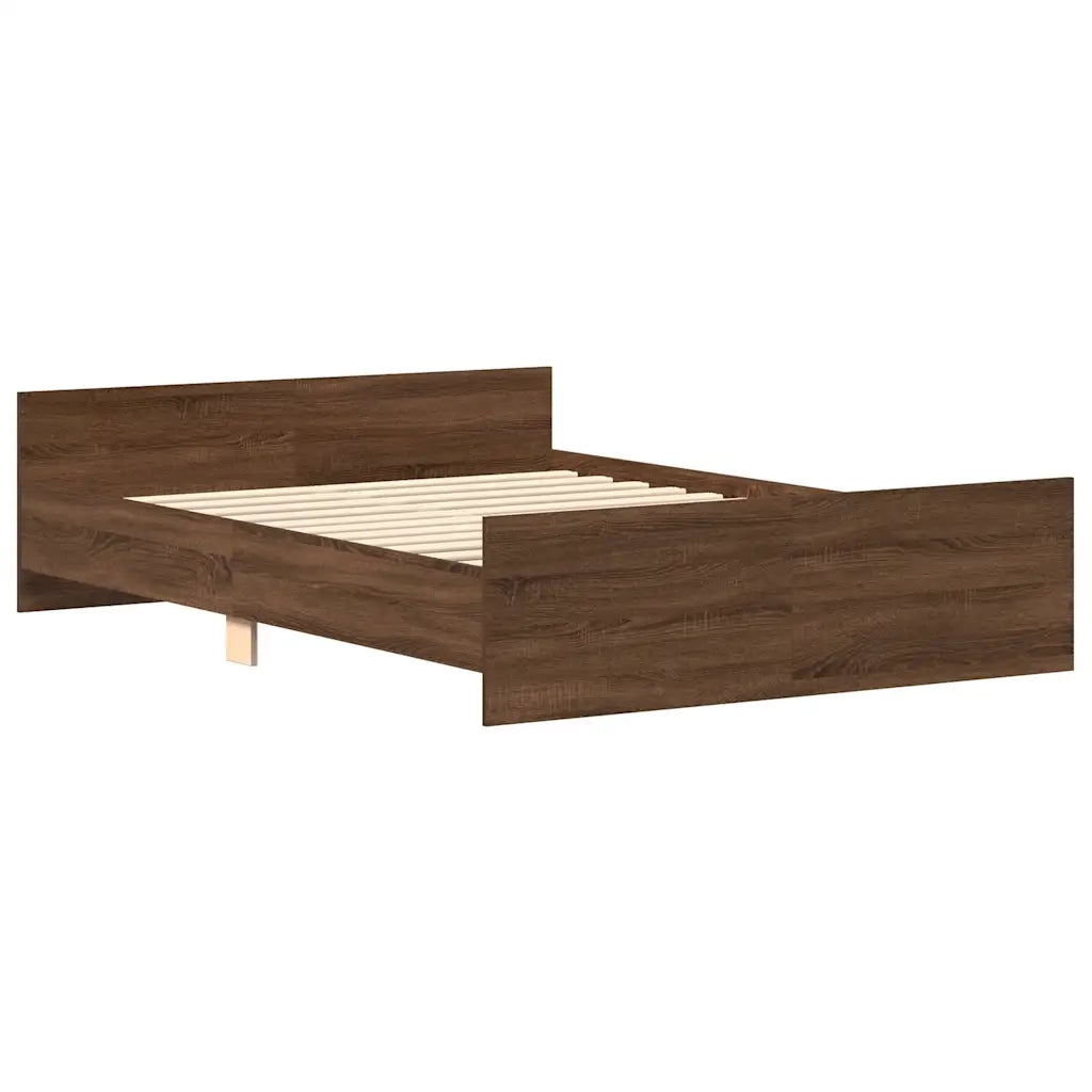 Giroletto con Testiera e Pediera-Struttura Letto Rovere Marrone 120x190 cm
