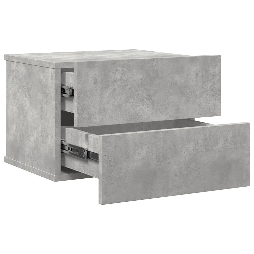 Comodino | Armadio da Notte | Mobiletto da notte Grigio Cemento 40x30x30 cm in Legno Multistrato
