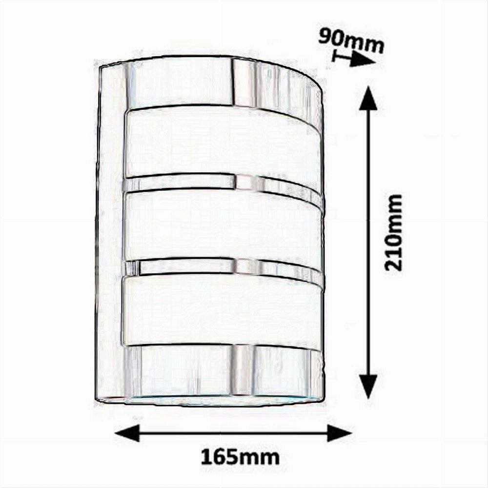 Trade Shop - Applique Da Esterno In Acciaio A Fasce Attacco E27 Lampada Da Parete Ip44 S250-a -