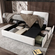 Letto con contenitore 180x200cm - Xylo - Beige 3 cassetti idraulici