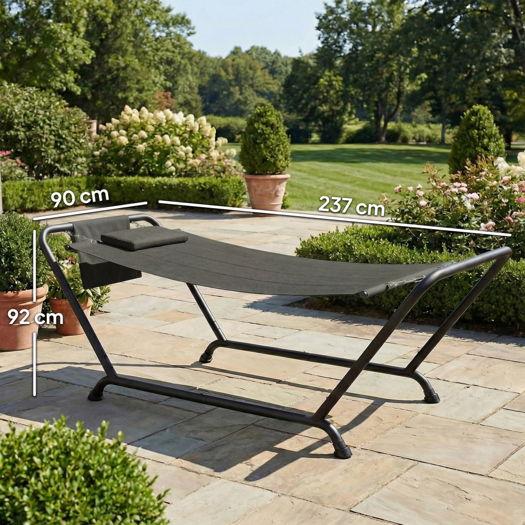 Amaca con Stuttura ¨C zephmum ¨C Grigio 237x90 cm 150 kg