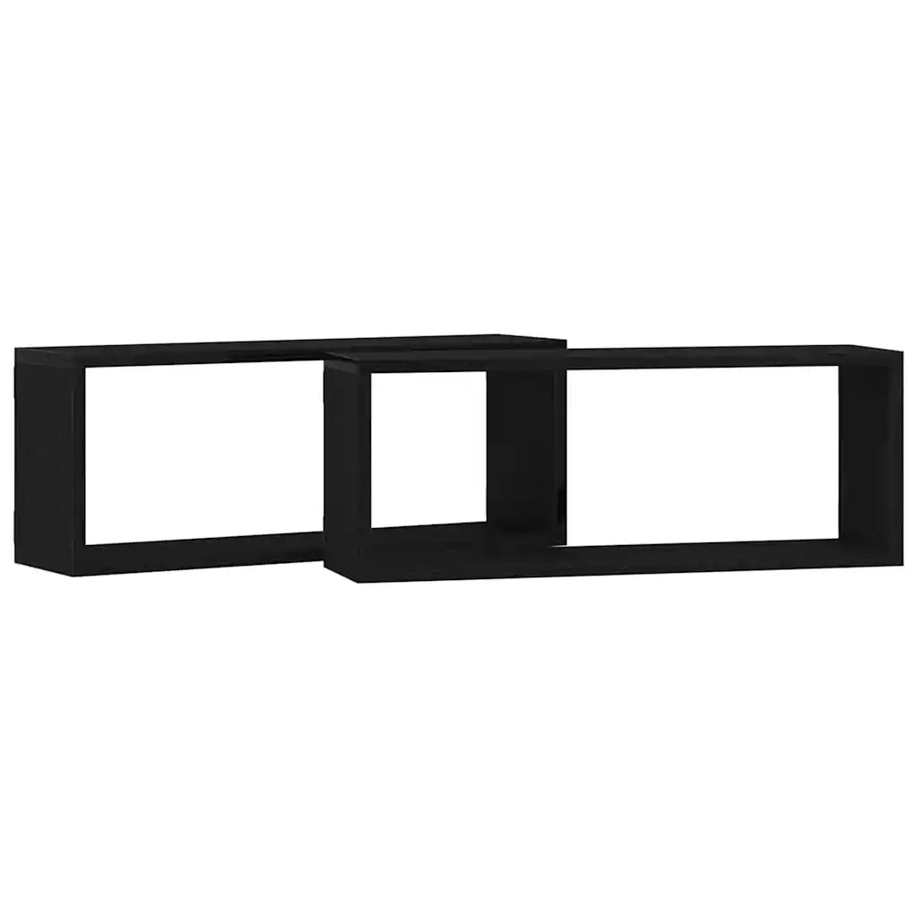 Scaffali da parete 2 pcs Rovere Nero 60 x 15 x 23 cm 862645