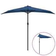 Ombrellone da balcone con palo in alluminio 270 x 135 x 245 cm mezzo blu 02_0008300