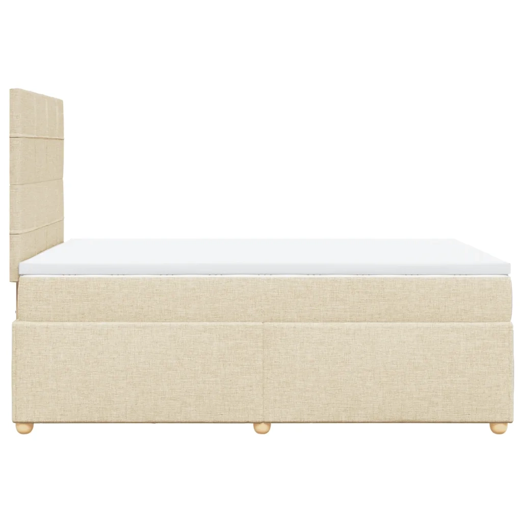 Giroletto a Molle con Materasso Crema 120x200 cm in Tessuto