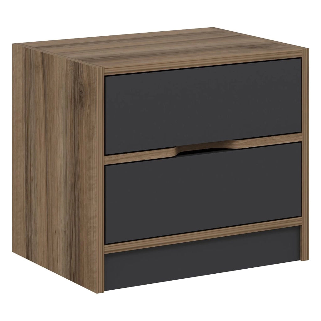 Legnago, Comodino 4 Cassetti, 54x40x47h cm Nero Antracite